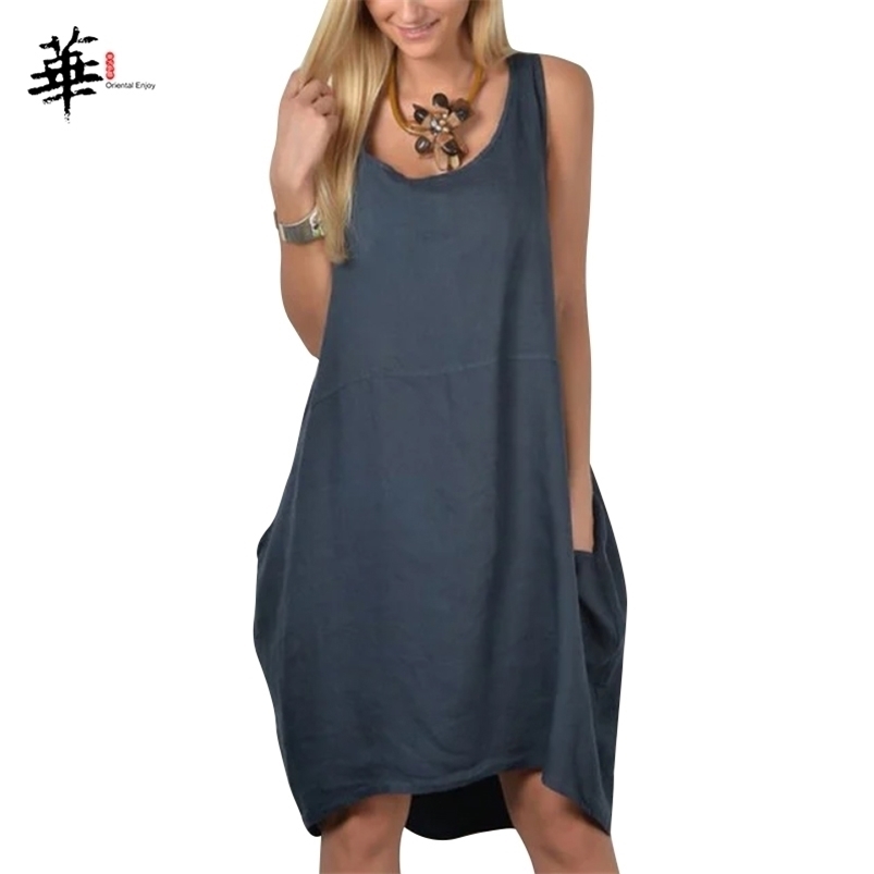 

Tank Summer Dress Loose Vintage Midi Sleeveless Woman Plus Size es for Women Casual Clothes Vestidos 210701, Burgundy