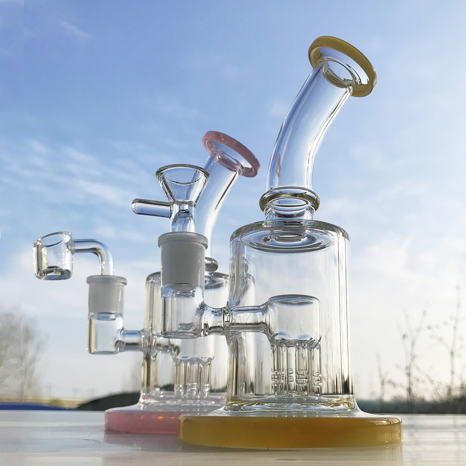 

Liya Hookahs 5mm Thick Dab Rig 6 Arm Tree Perc Design Heady Glass Bongs Smoke Pipe Femal Joint With Quartz Banger