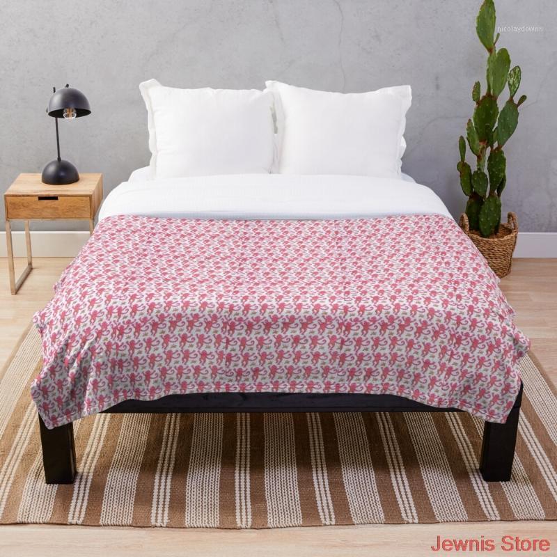 

Blankets Pink Monkey Print Blanket Personalized On For The Sofa/Bed/Car Portable 3D Kid Adult Home Textiles