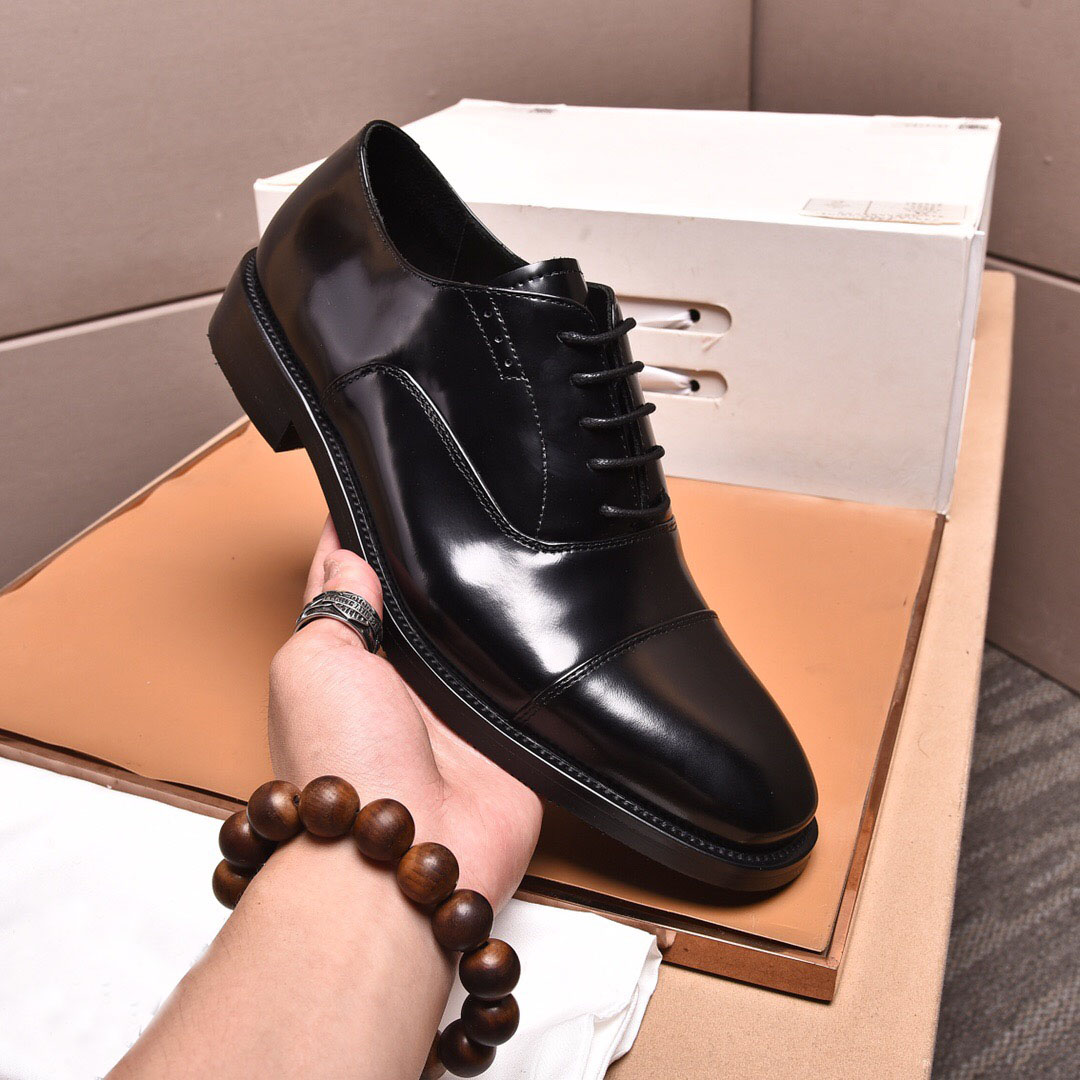 

2021 Classic Business Men's Dress Shoes Fashion Elegant Formal Wedding Genuine Leather Shoes Men Brand Lace Up Office Oxford Shoes Size 38-44, Black