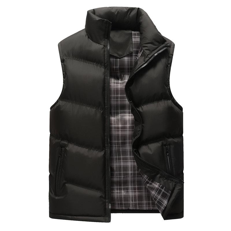 

Men's Vests Autumn Winter Men Vest Jacket For Male Down Cotton-Padded Warm Sleeveless Waistcoat Plus Size 5XL Overcoats Veste Gilet Y557, Black