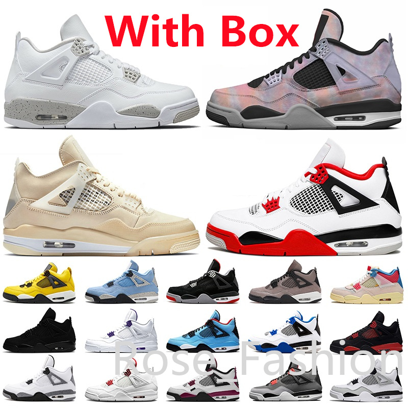 

4 4s Basketball Shoes Seafoam Military Black Cat Gum Messy Room Canvas Fire Red Cement University Blue UNC White Oreo Bred 4s Columbia Thunder Craft Sail Midnight Navy, 21