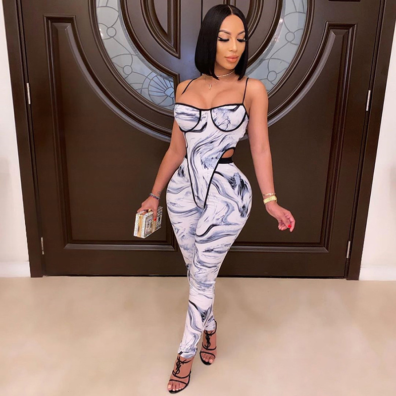 

2021 Women Spring And Summer New Designer Jumpsuit Sexy Hollow Out One-piece BODYSUIT Fashion Rompers, White