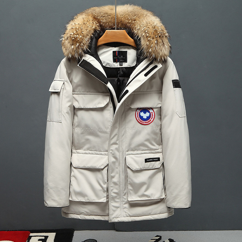 Short Down Jacket Men's Work Clothes Size Goose Couple Canadian Winter Thickened
