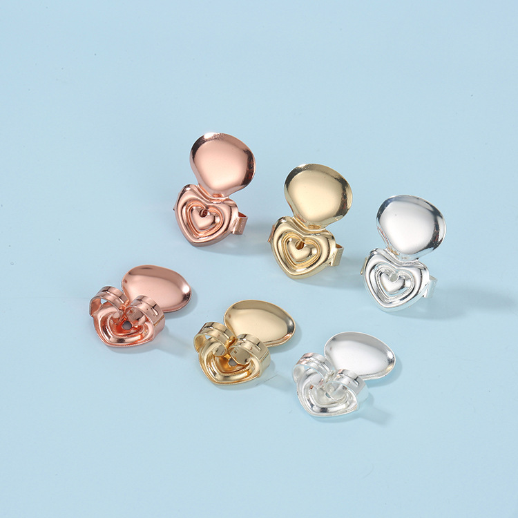 

Ear Nail Assistive Device Adjustable Earring Back Antiallergic Conjoined Peach Heart Creative And Personalized Earrings Button