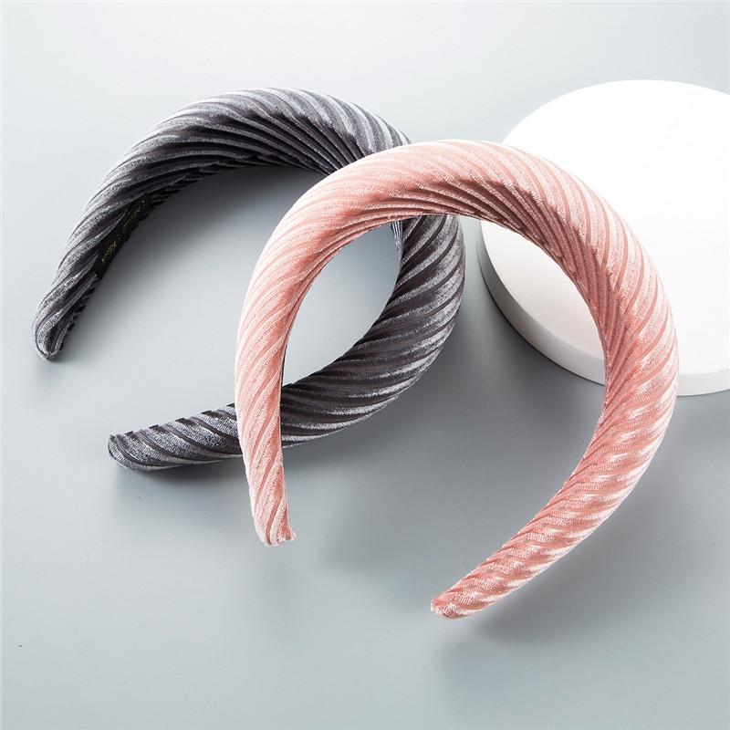 

Hair Clips & Barrettes Fashion Pink Flannel Cloth Thick Sponge Headband Gray Solid Color Hairbands Girls Headdress Female Jewelry Accessorie, Golden;silver