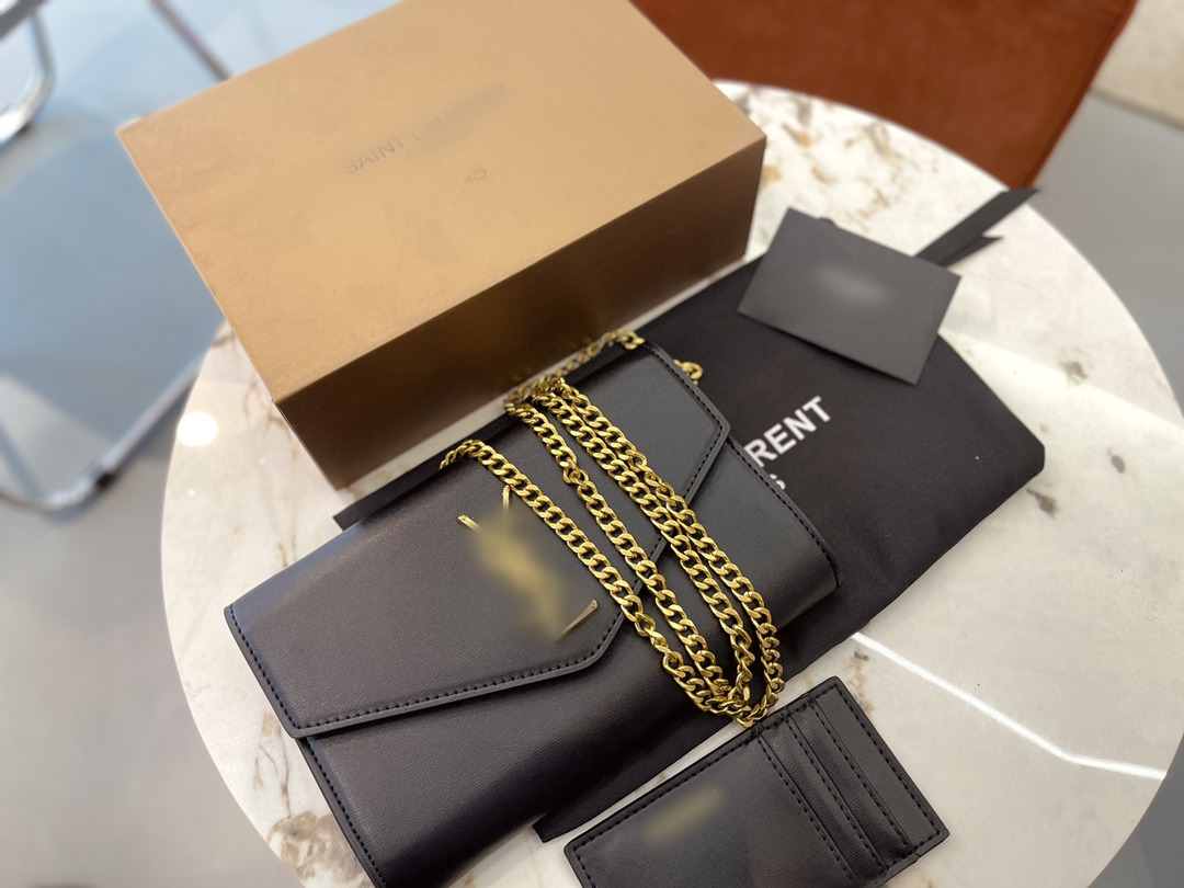 

[real leather] YSLs Kate Woc designer wallets purse LOUISS VUTTONS LVs GGs gold chain lady handbags women luxury shoulder cross body bags envelope messenger bag, Reinforced packaging
