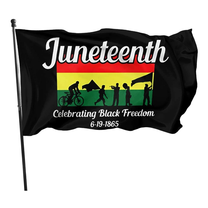 

Happy Juneteenth Day 3x5ft Flags 100D Polyester Banners Indoor Outdoor Vivid Color High Quality With Two Brass Grommets