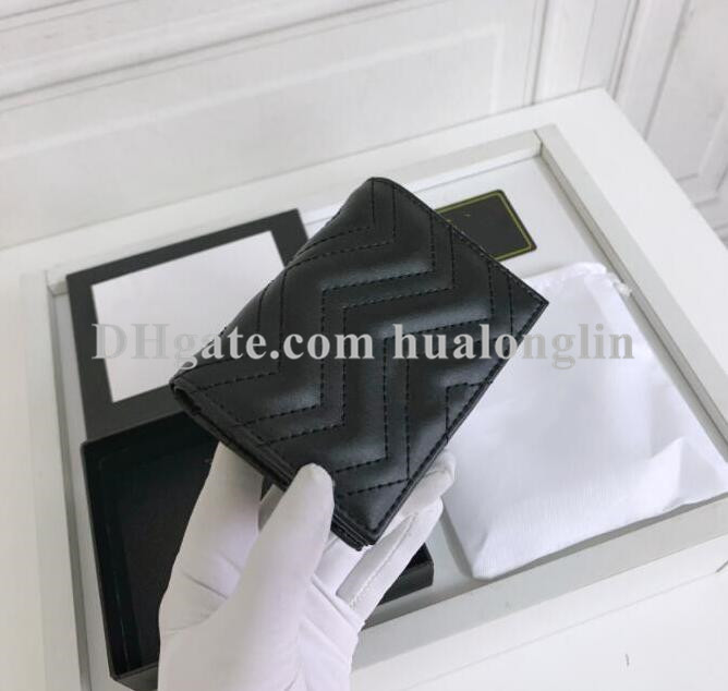 

Women wallet purse card holder genuine leather fashion ladies wallets original box high quality, Black