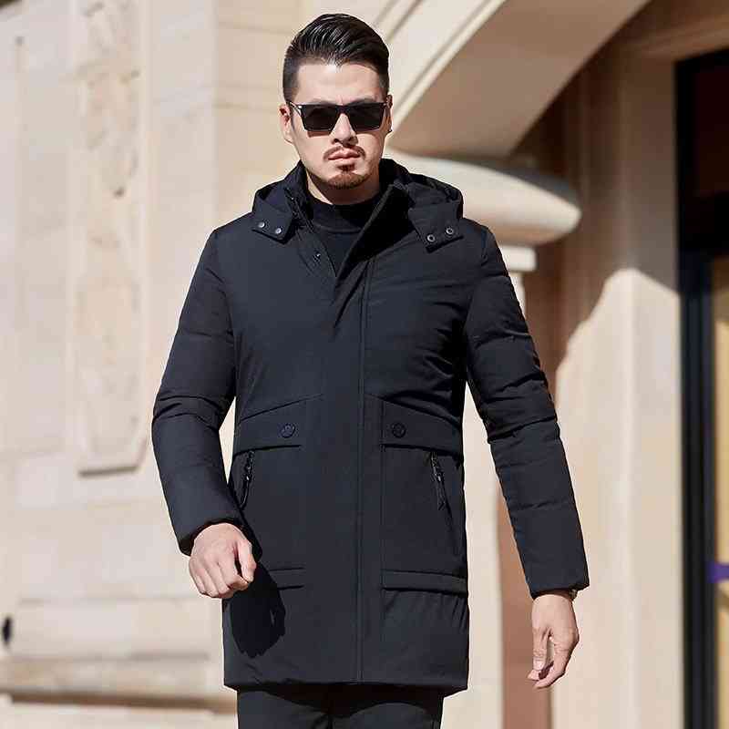 

Men's Down & Parkas Style Middle-aged Men Long Thick Warm Business Cotton Coat Winter Cotton-padded Young Jacket Black Army Green O0ZQ# 8372, 1# shoe box