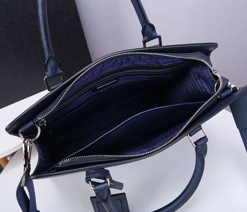 Business mens leather blue briefcase bag computer document bag shoulder messenger bag MMM-image-694635392