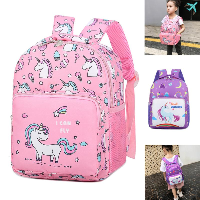 

Pink Nylon Printing Children Backpack Kindergarten Student Purple Cartoon Cute Girl Schoolbag Waterproof Portable Child 2021 Top School Bags