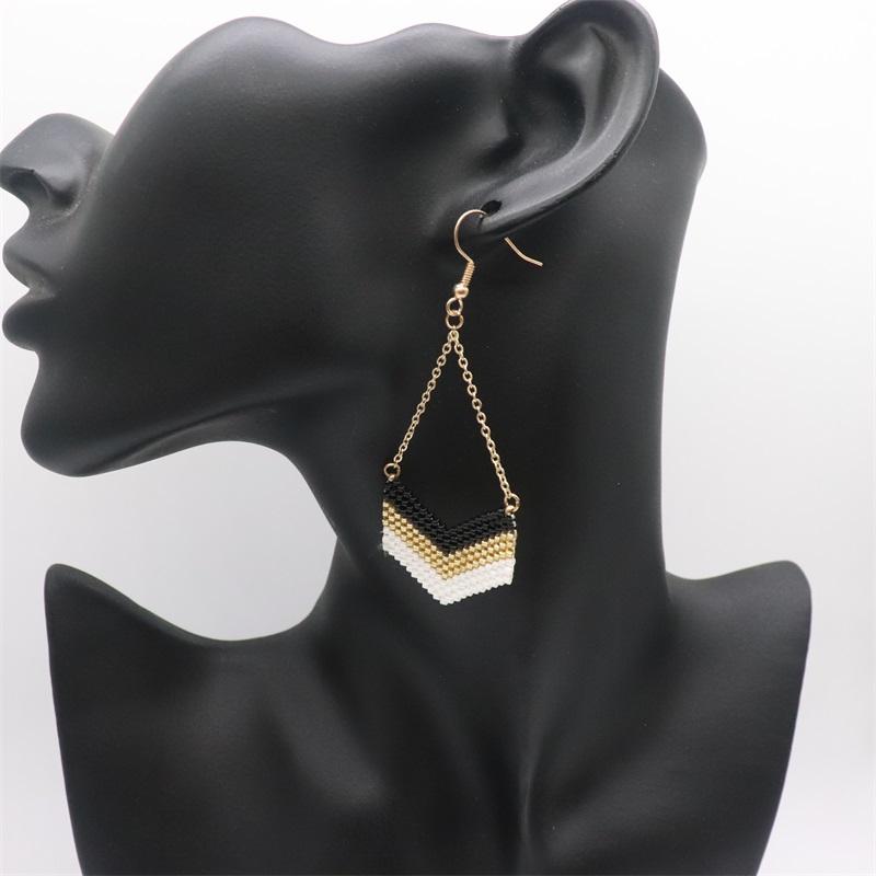 

dangle & chandelier zhongvi large earrings for women miyuki geometric pattern woven pendientes moda 2021 jewelry handmade ear rings, Silver