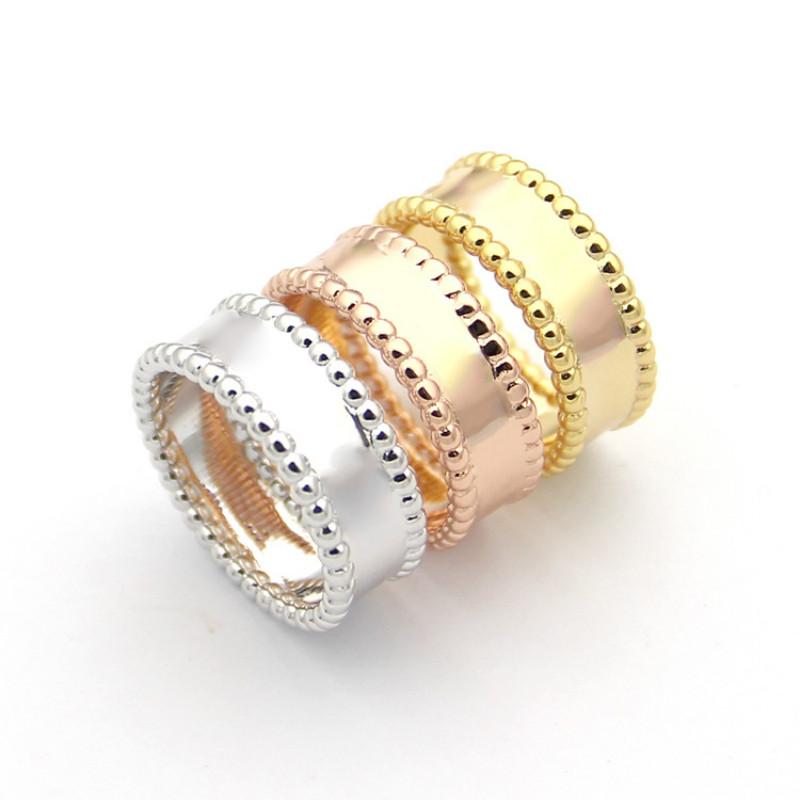 

Cluster Rings Double Row Bead Ring Couple Rose Gold Color Jewelry, Golden;silver