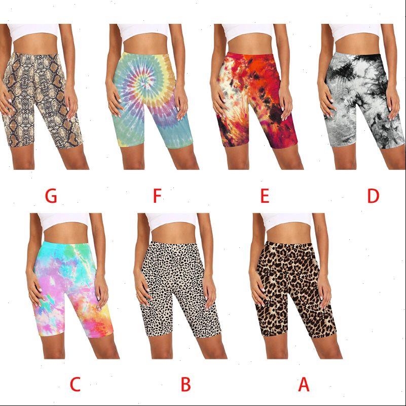 

women short high waist biker shorts snakeskin leopard tie dye digital printed workout female fitness skinny cycling streetwear, White;black