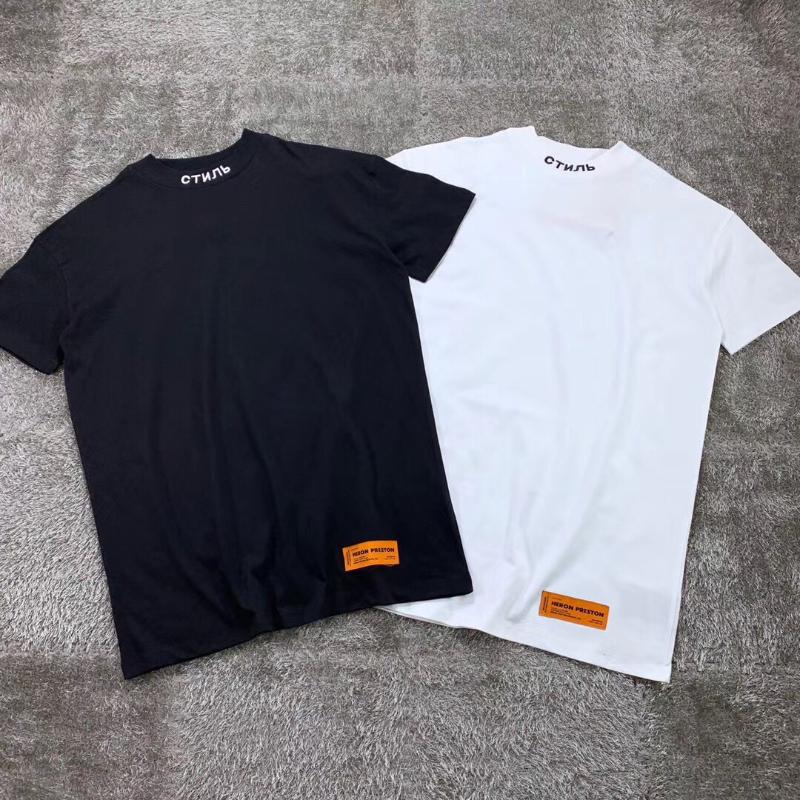 

Men's T-Shirts 2021 Summer 3D Letter Embroidery Small High Neck Loose Men Women Short Sleeve T-Shirt Harajuku Top Tees, Black