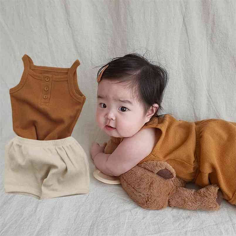 

Children's wear summer boys and girls halter vest +PP pants home clothes children pajamas set 210702, Purple