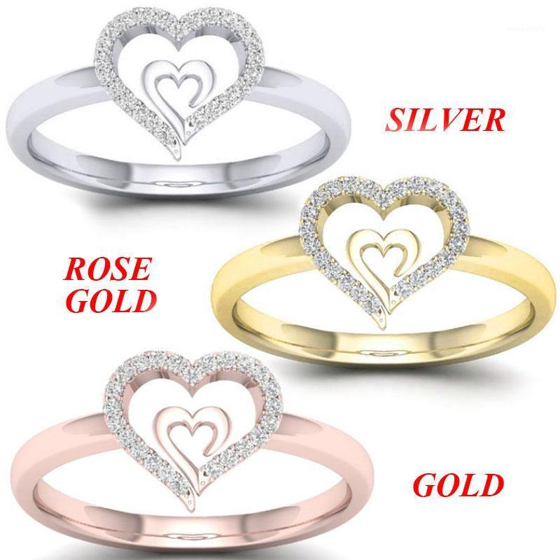 

Wedding Rings Exquisite Simplicity Heart-to-Heart Accessories Ring Men And Women Universal Banquet Marry Jewelry1