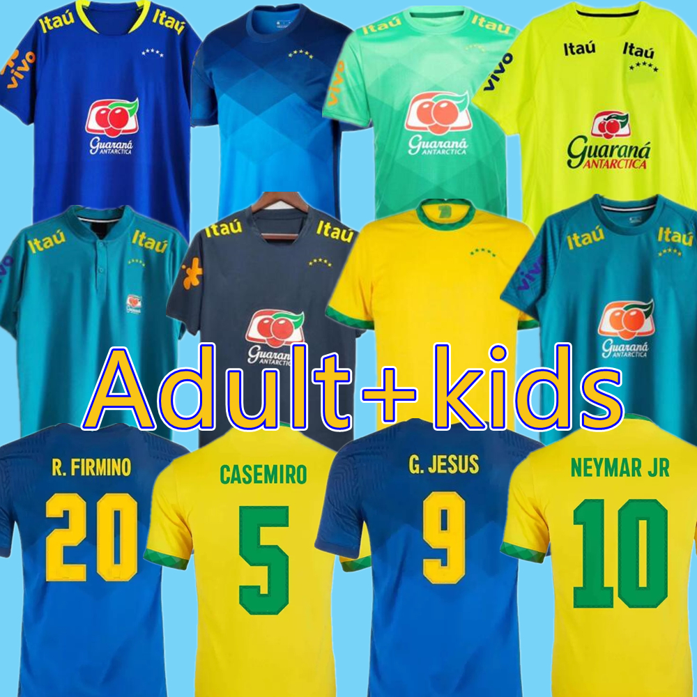 

2021 Top Quality BrazilS soccer jersey Camiseta de futbol PAQUETA NERES COUTINHO football shirt FIRMINO JESUS MARCELO maillot Brasil+kids kit, 20/21 home adult +patch2
