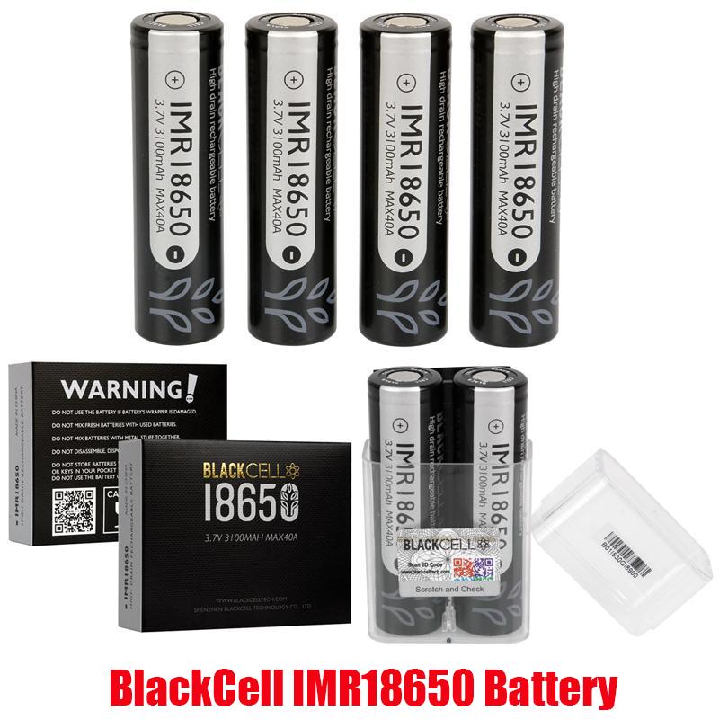 

Original BlackCell IMR 18650 Battery 3100mAh 40A 3.7V High Drain Rechargeable Flat Top Vape Box Mods Lithium Batteries
