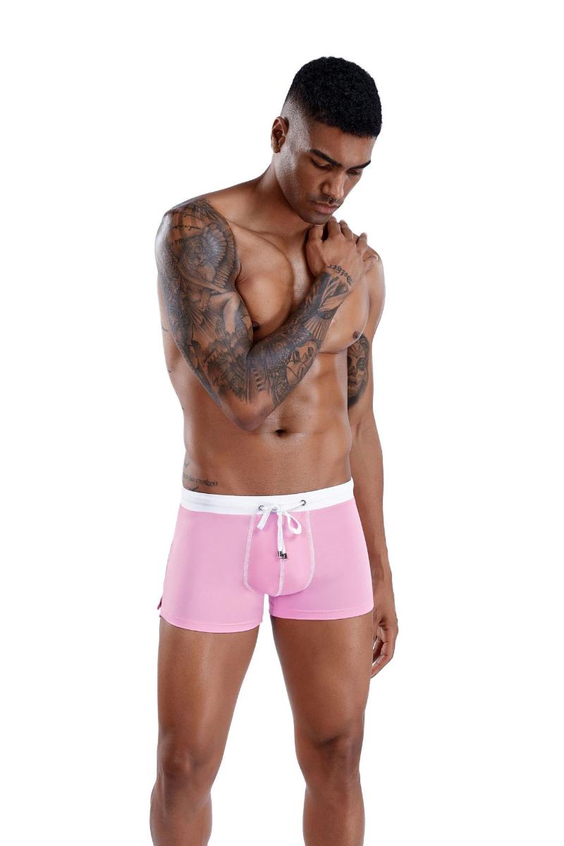 

Underpants Classic Men' Elastic Breathable Quick-drying Swimming Trunks Low Waist Sexy Boxer Underwear Fashion Beautify Body, Black