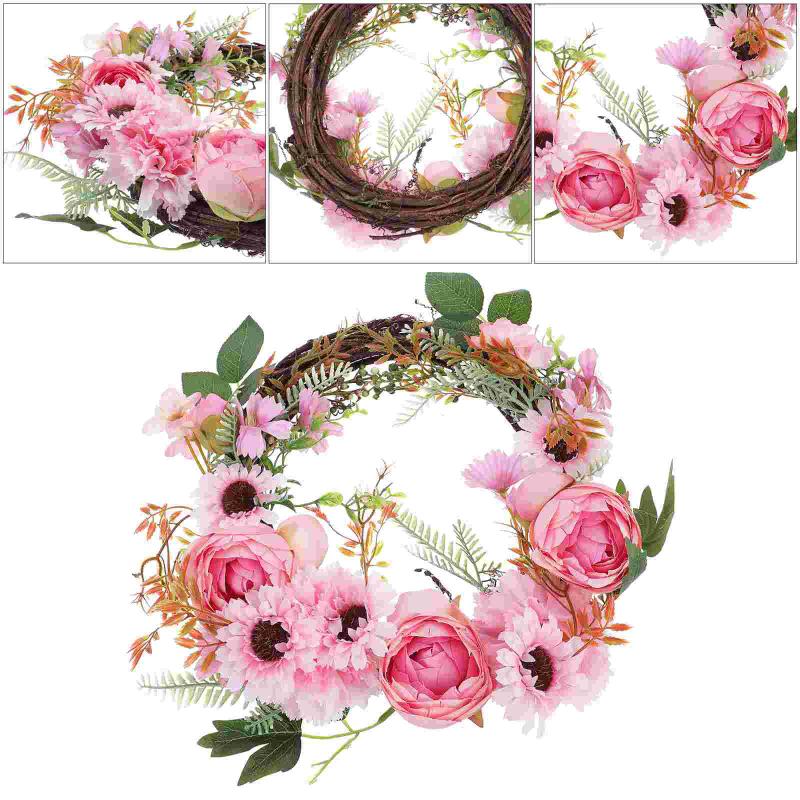 

Decorative Flowers & Wreaths 1pc Simulation Wreath Pendant Door Hangings Party Decor
