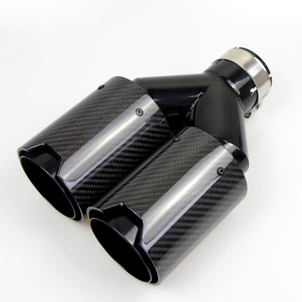 

Dual Carbon Fiber Exhaust pipe Black Stainless Steel Universal End Muffler for BMW