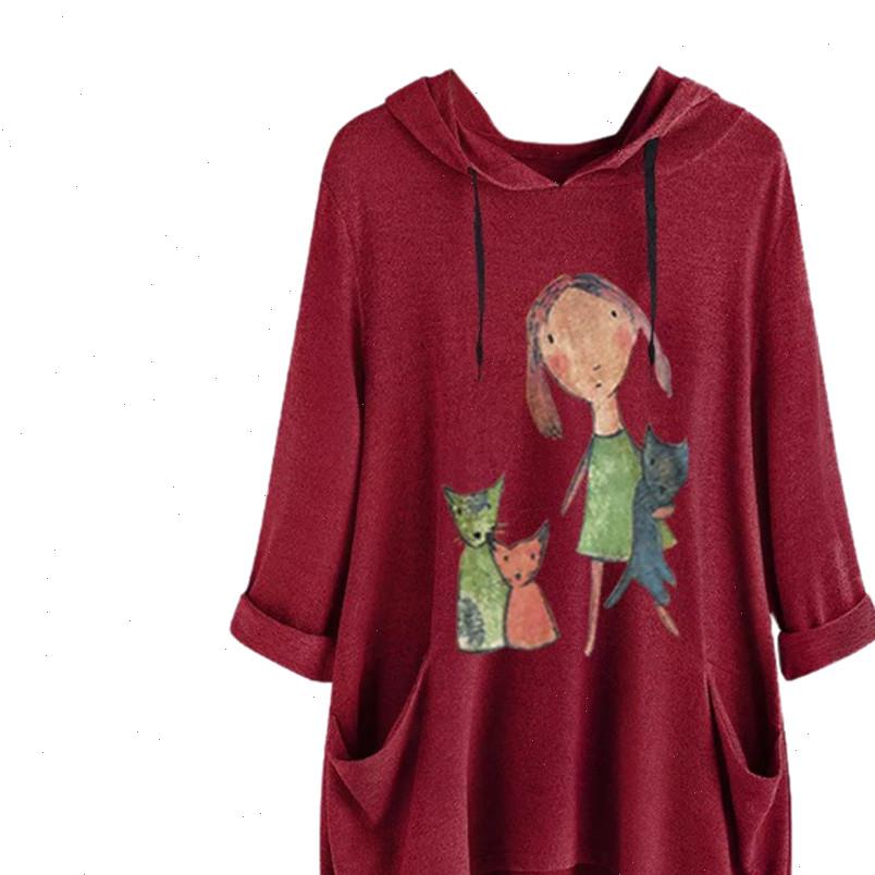 

Womens Shirts Shirt women plus size Casual girl Print Short Sleeves Side Pocket Hooded Irregular Top cotton tee femme, White