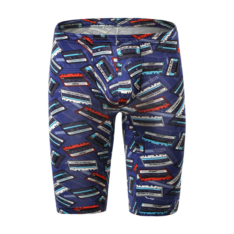 

Men' sexy underpants lengthen cartoon printed mid-rise sports boxer shorts underwear sleep bottoms #F1603, Blue