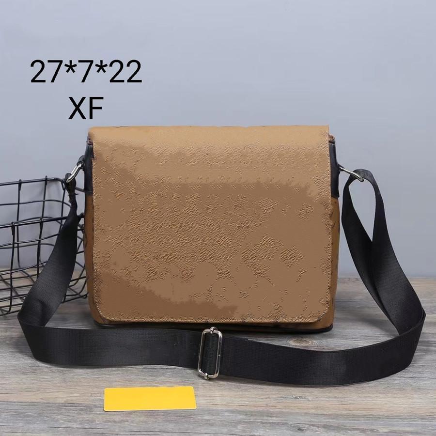 

2021 designer handbags Crossbody Bag Men Pu Leather Backpack Black Briefcase Brown Laptop Shoulder Tote Messenger Bags Purses 27cm, 04