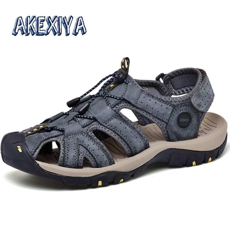 

Sandals 2021 Men Summer High Quality Leather Mens Gladiator Comfortable Fashion Outdoor Beach, Black