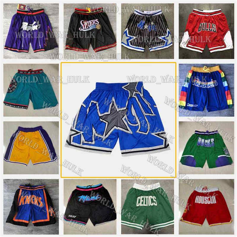 

Orlando Magic Just Stitched Don Printed Basketball Golden State Warriors Pocket Shorts Retro Pocket Los Mitchell & Ness Angeles, Black;red