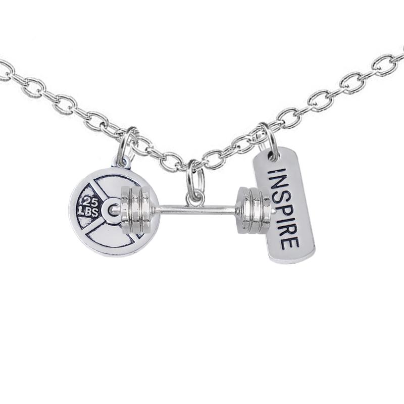 

Pendant Necklaces Fitness Barbell Necklace Inspired Bodybuilders Inspirational Gymnastics Jewelry