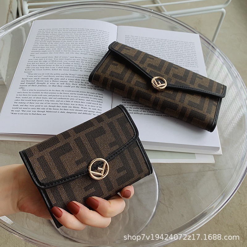 

Evening Bag f Card Women's Short 2021 Large Capacity Folding Long Wallet Hand, Black short