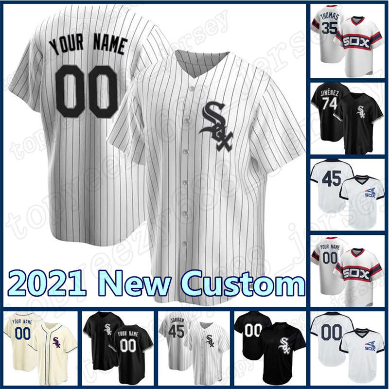 

Custom 74 Eloy Jimenez White Baseball Sox Luis Robert Yoan Moncada Jose Abreu 8 Bo Jackson Lucas Giolito Liam Hendriks Chicago Jersey, Blue;black