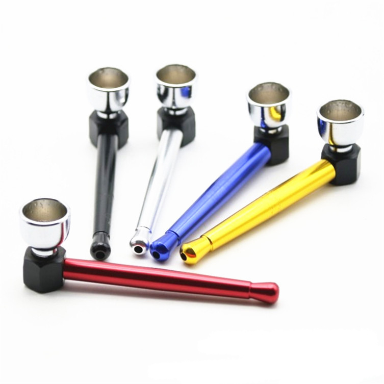 

metal pipe Aluminium pan pot Tobacco Cigarette Smoking pipes Holder Accessories Good Creative Retail/Wholesale Portable scale