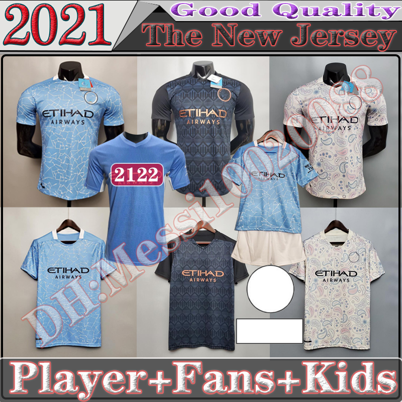 

Thailand 2122 Manchester soccer jersey 20 21 G. JESUS CITY STERLING FERRAN DE BRUYNE KUN AGUERO football shirts MAN uniform men Fsan Player, Black;yellow