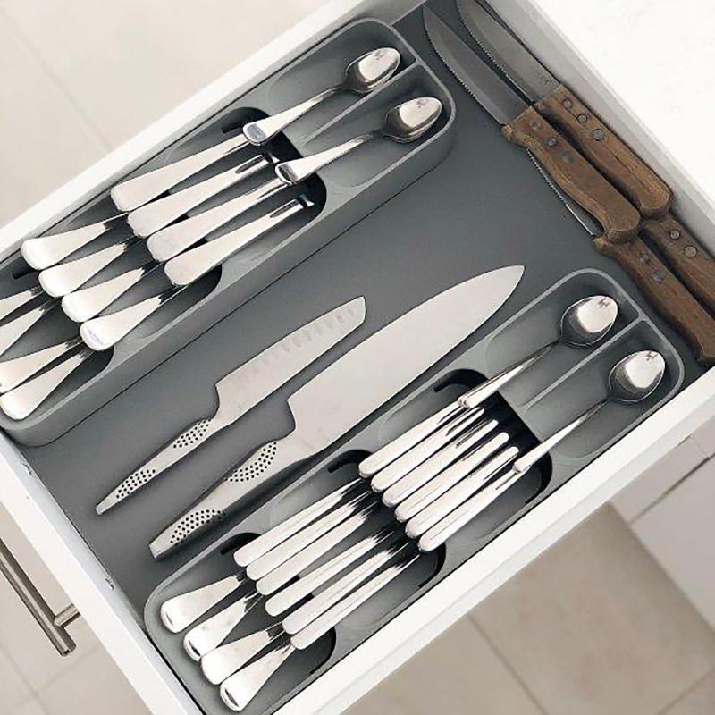 

Storage Bottles & Jars Organizer Compartment Box Compact Cutlery Tray Carry-on For Household Use Small Store Tableware Knife Organiser Set
