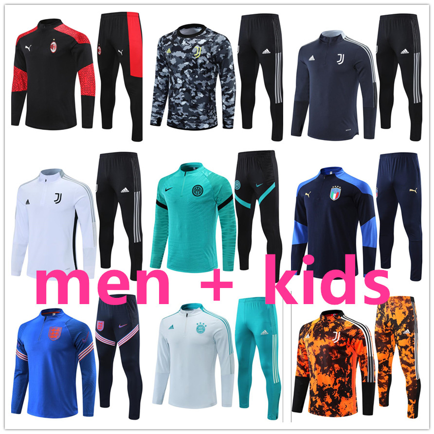

2122 Italy Juventus Inter Milan AC England Bayern kids Men soccer tracksuit tracksuits football training suits kit chandal futbol designers tuta set sets 666, 17