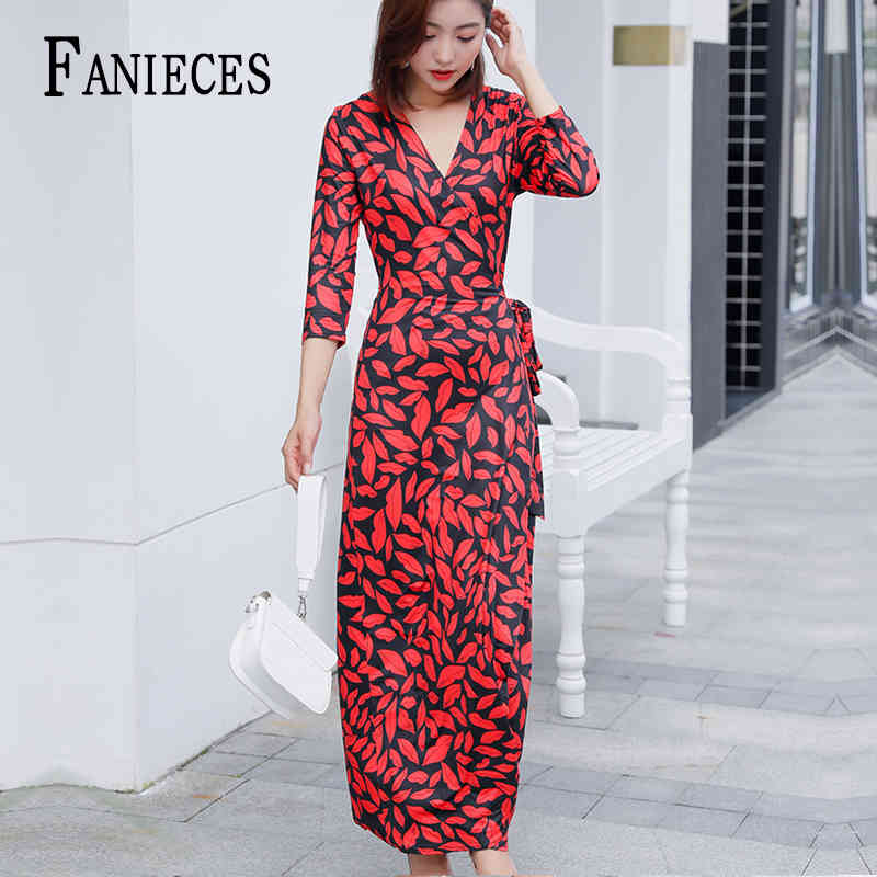 

Woman Sexy Red Maxi Dresses Long Sleeve Bodycon V Neck Split Summer Slim Elegant Party Dress Club Beachwear Vestidos Robe Longue 210520