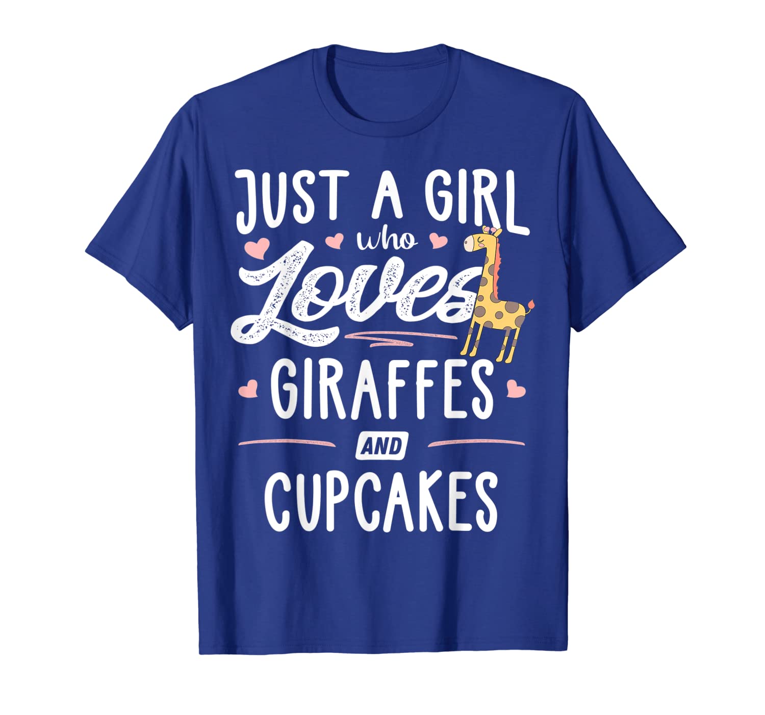 

just a girl who loves giraffes and cupcakes giraffe gift t-shirt, White;black