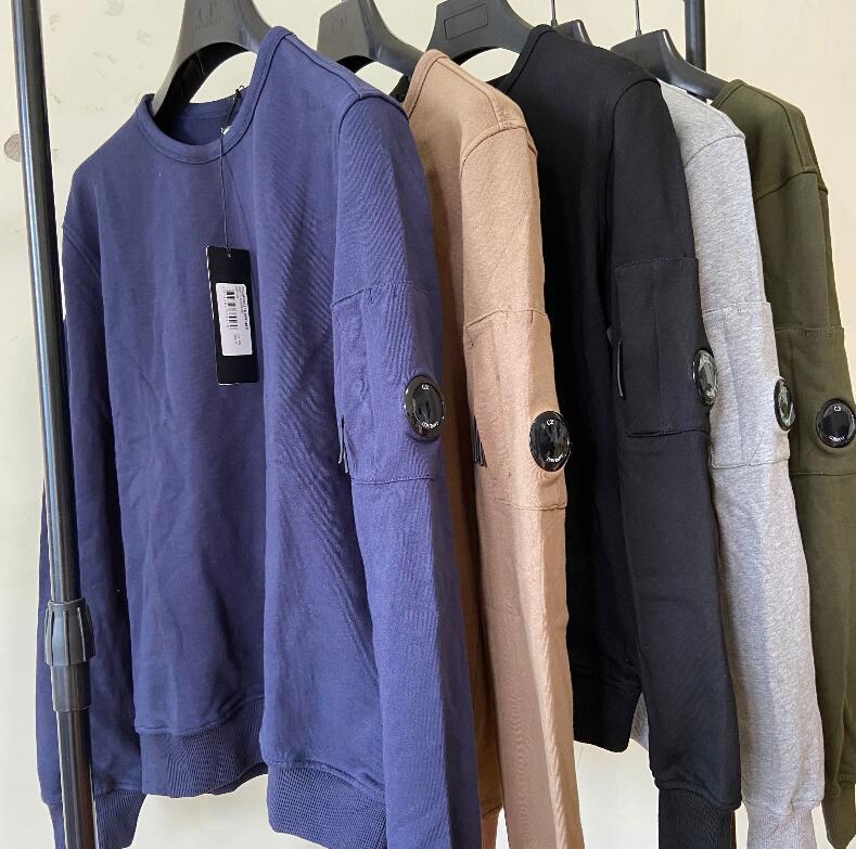 

Men Crewneck Sweatshirt CP Street Fashion Designer Button Casual Sweater Top, Black