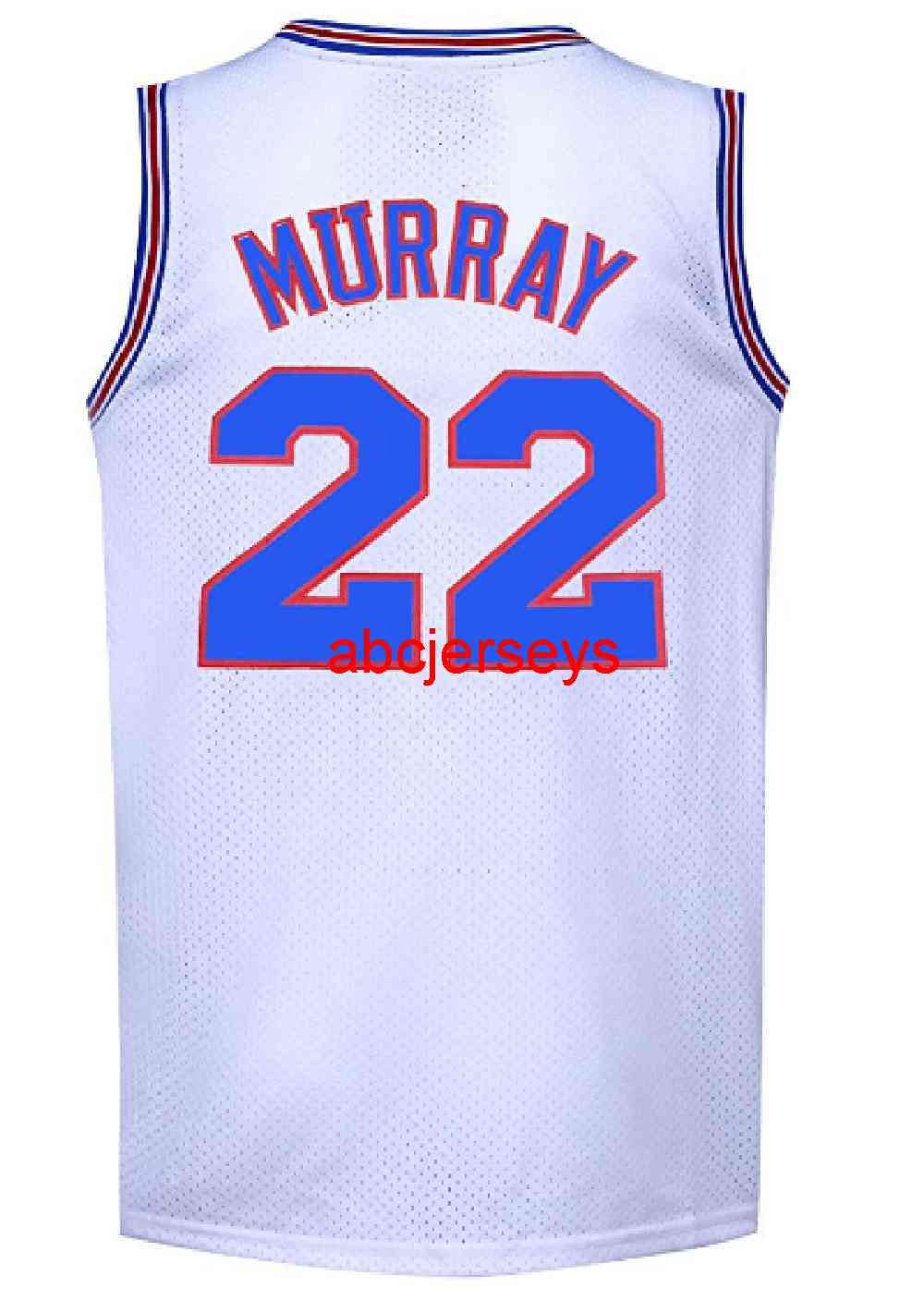 

Mens Basketball Jerseys Movie 90s #22 Bill Murray Space Jam Shirts -XXL, Black
