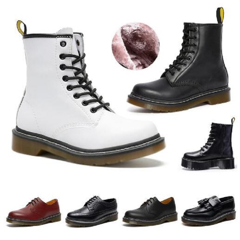 

Martin Designer Boots Fashion Luxurys Classic Winter Snow Boot For Women Men Shoes Smooth Leather Oxford Ankle Half Black White Bordeaux Platform Booties Sneaker, Color 21