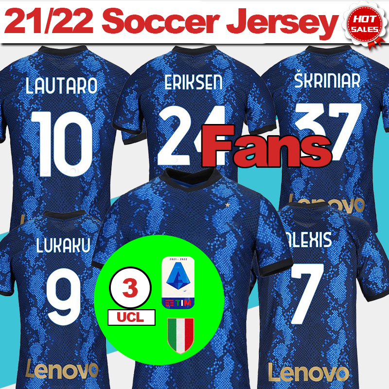 

2021 2022 Inter Soccer Jersey Home Blue LUKAKU ERIKSEN LAUTARO 21/22 VIDAL SKRINIAR ALEXIS Soccer Shirt Short Sleeve Men Adult Football Unif, Black;yellow