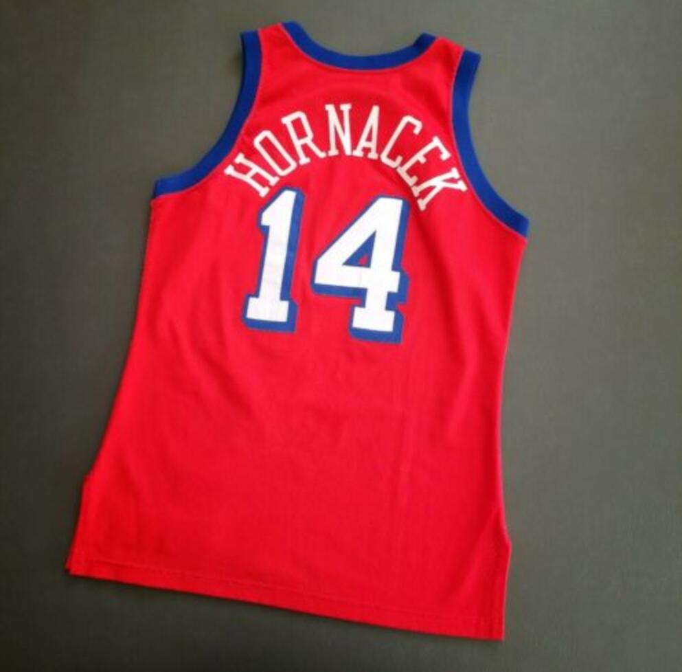 

rare Basketball Jersey Men Youth women Vintage 14 Jeff Hornacek Champion 92 93 COLLEGE Size S-5XL custom any name or number, Red men s-4xl