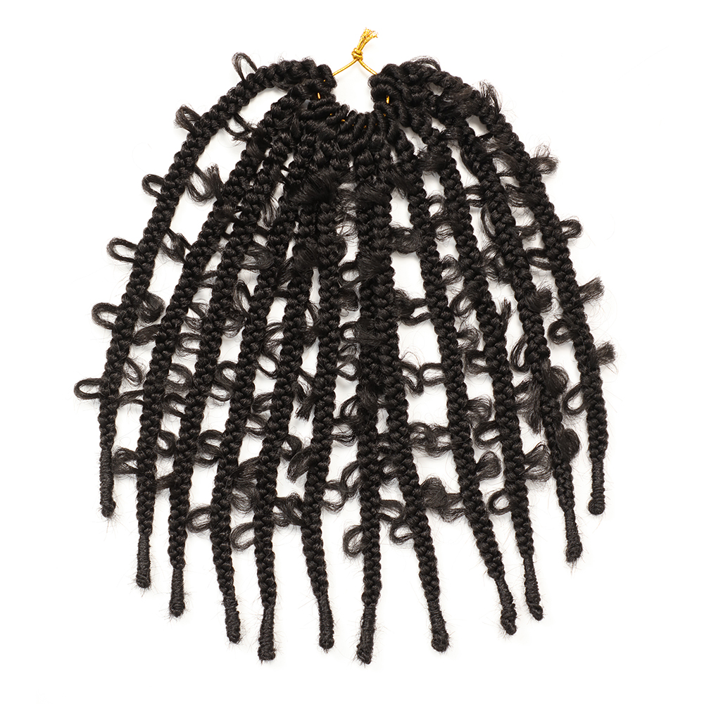 Locs Pre-Twist Braid 12" Butterfly Locs Crochet Hair Distressed Butterfly Locs Crochet Braids Goddess Pre Looped Bob-image-735623931