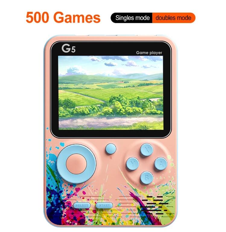 

500 in 1 MINI handhled Portable Retro Video Gaming G5 Console Handheld Game Players Boy 3.0 Inch Classic Screen Player with 500 retail packing