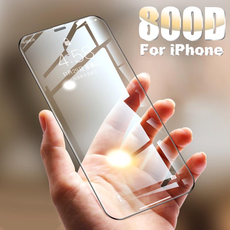 

800D Curved Soft Edge Tempered Glass on For iPhone 11 Pro Xs Max X Xr Screen Protector Protective Glass on iPhone 6 7 8 Plus Xr