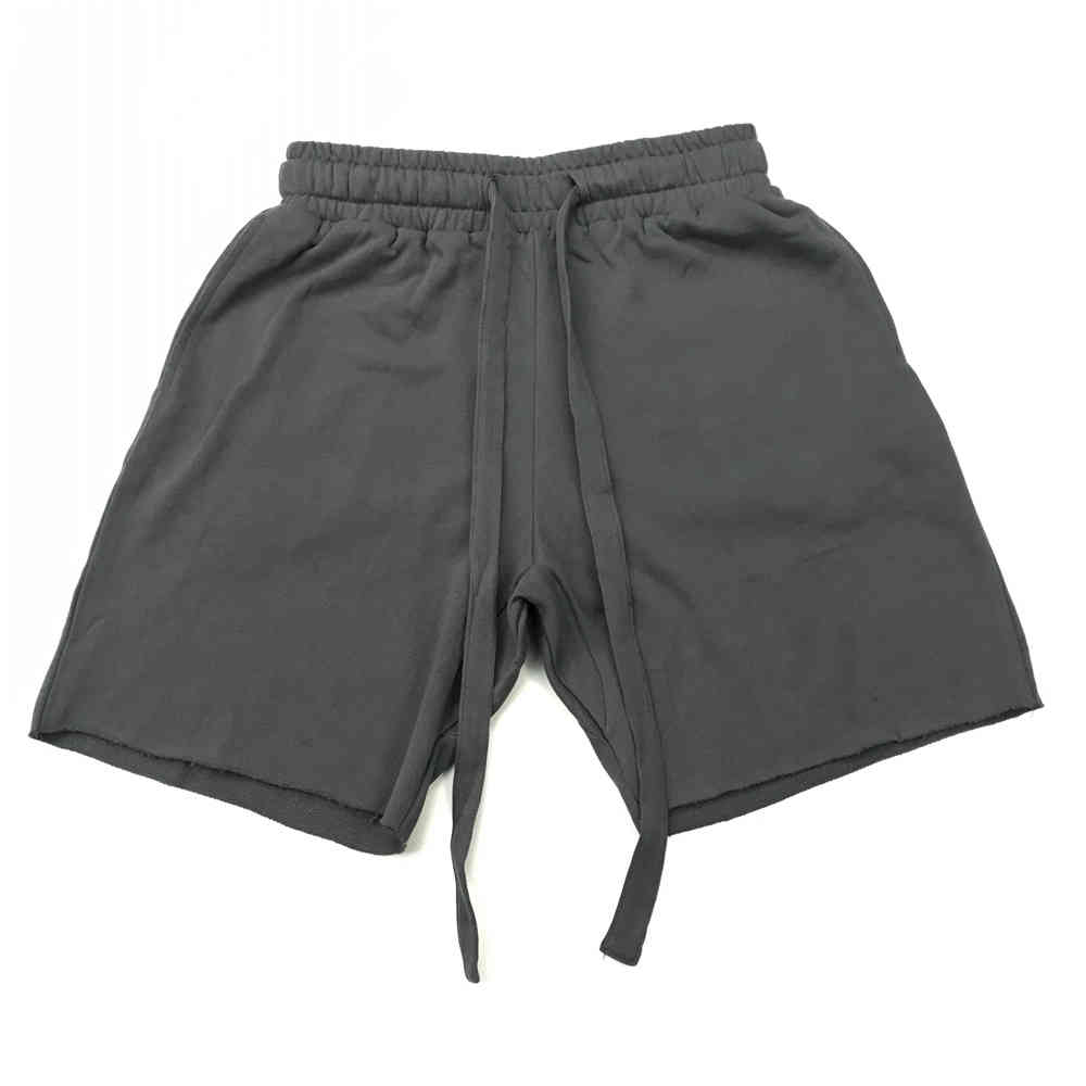 

Terry Cotton Belted Sweat Shorts Washed Grey Casual Streetwear Four-Pockets Styling, Black